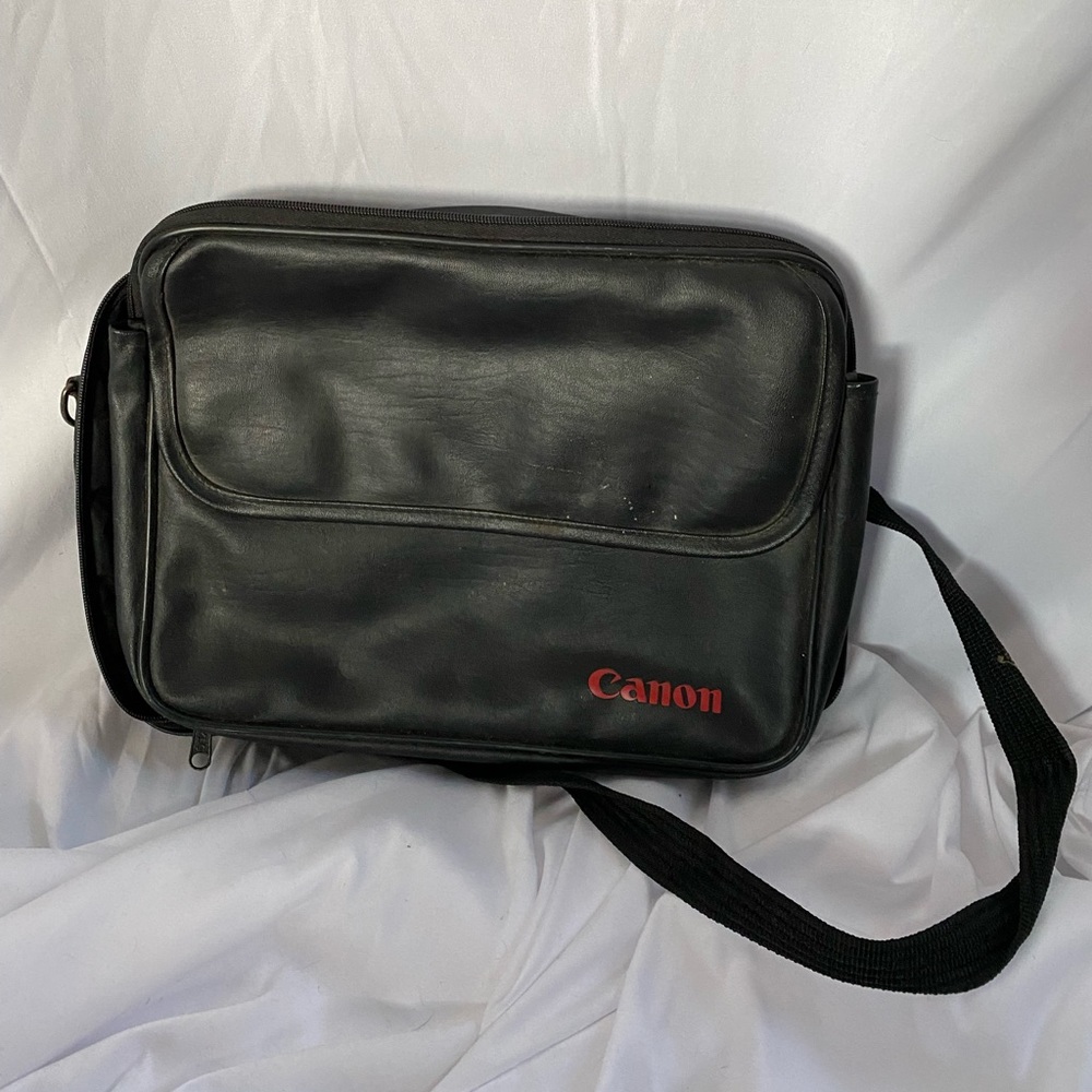 Vintage Canon Black Laptop Bag with Strap